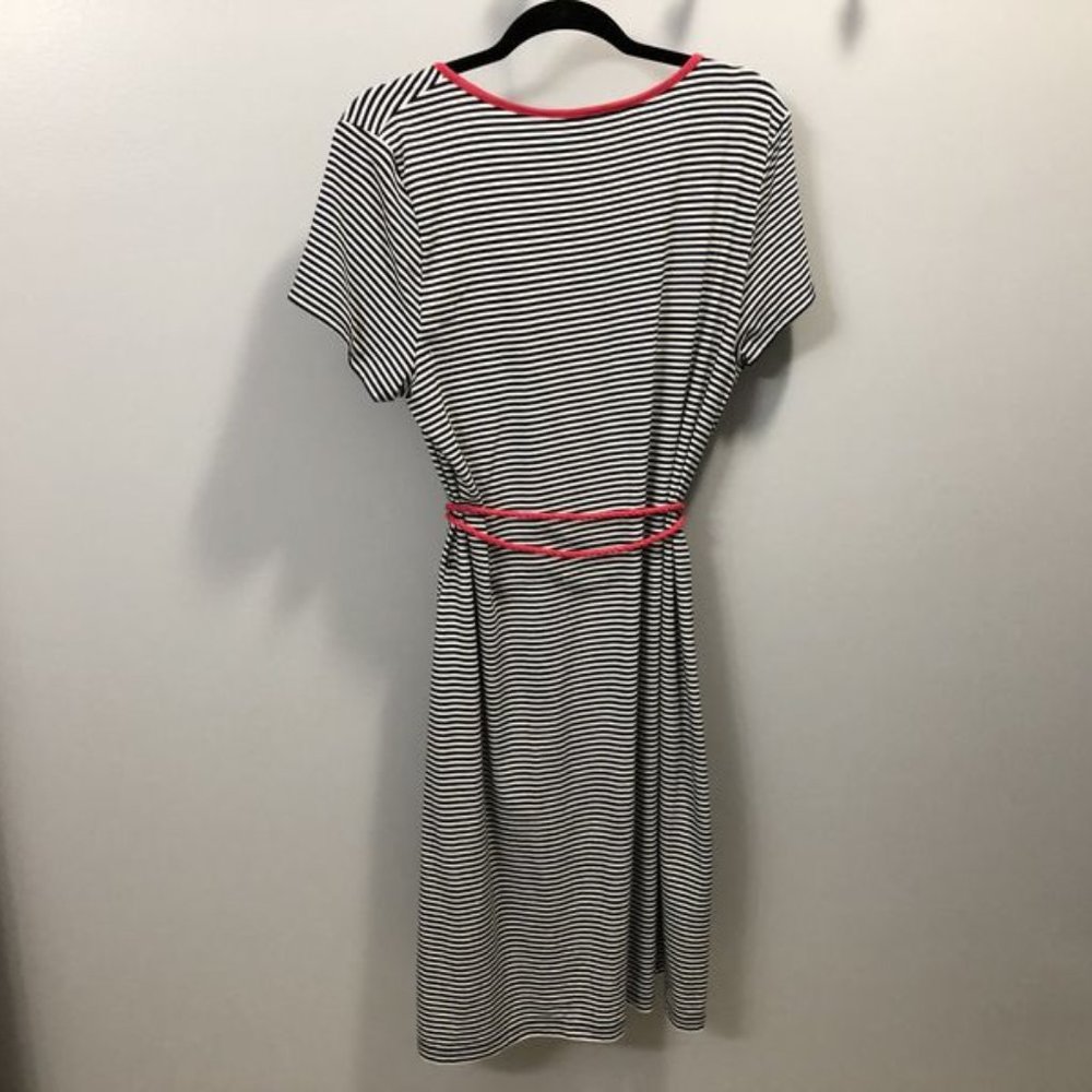 Blue, white & pink striped Land's End Dress XL(18) - Picture 5 of 6